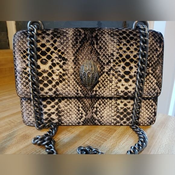 Kurt Geiger STUNNING Velvet Snakeskin Print Shoreditch with mirror and Dustbag - Picture 4 of 14